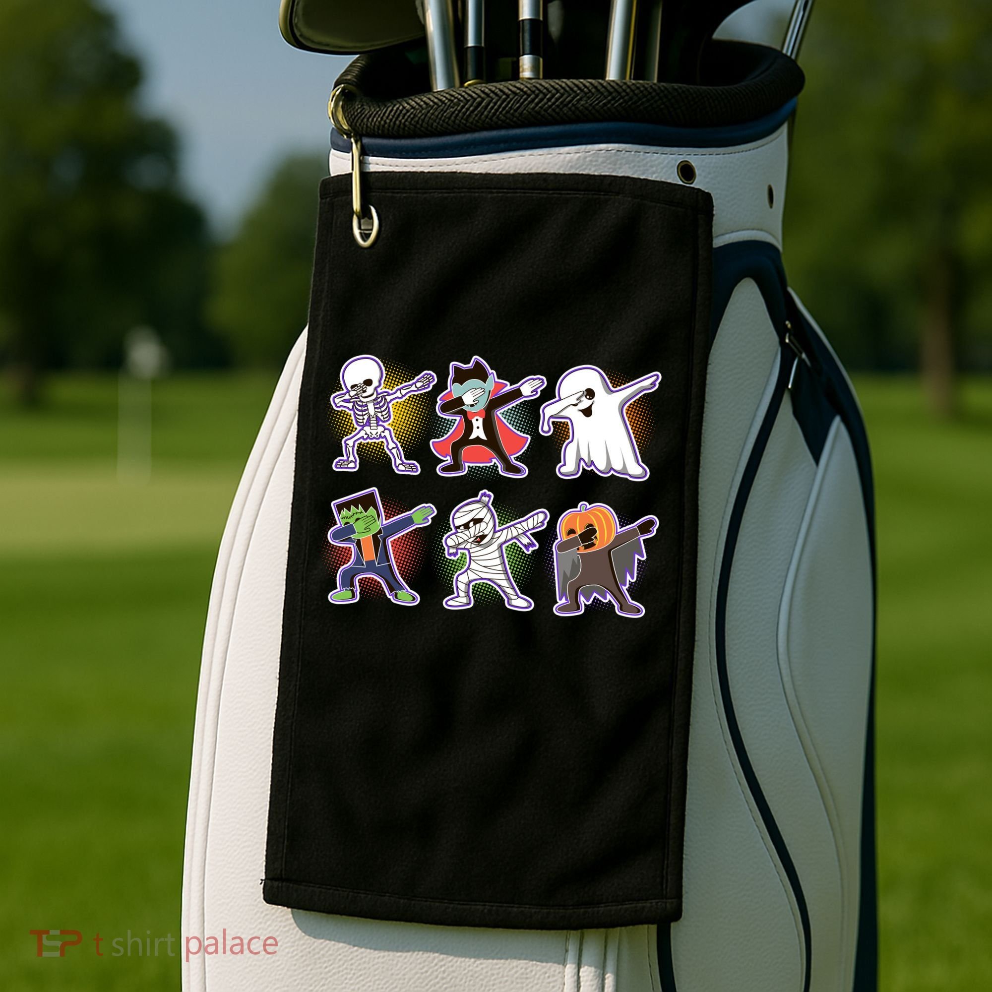 Halloween Cute Funny Dabbing Monsters Golf Towel