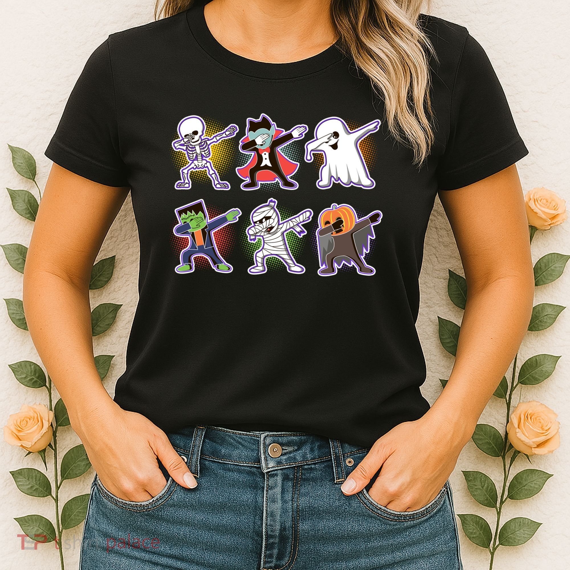 Halloween Cute Funny Dabbing Monsters Women's T-Shirt