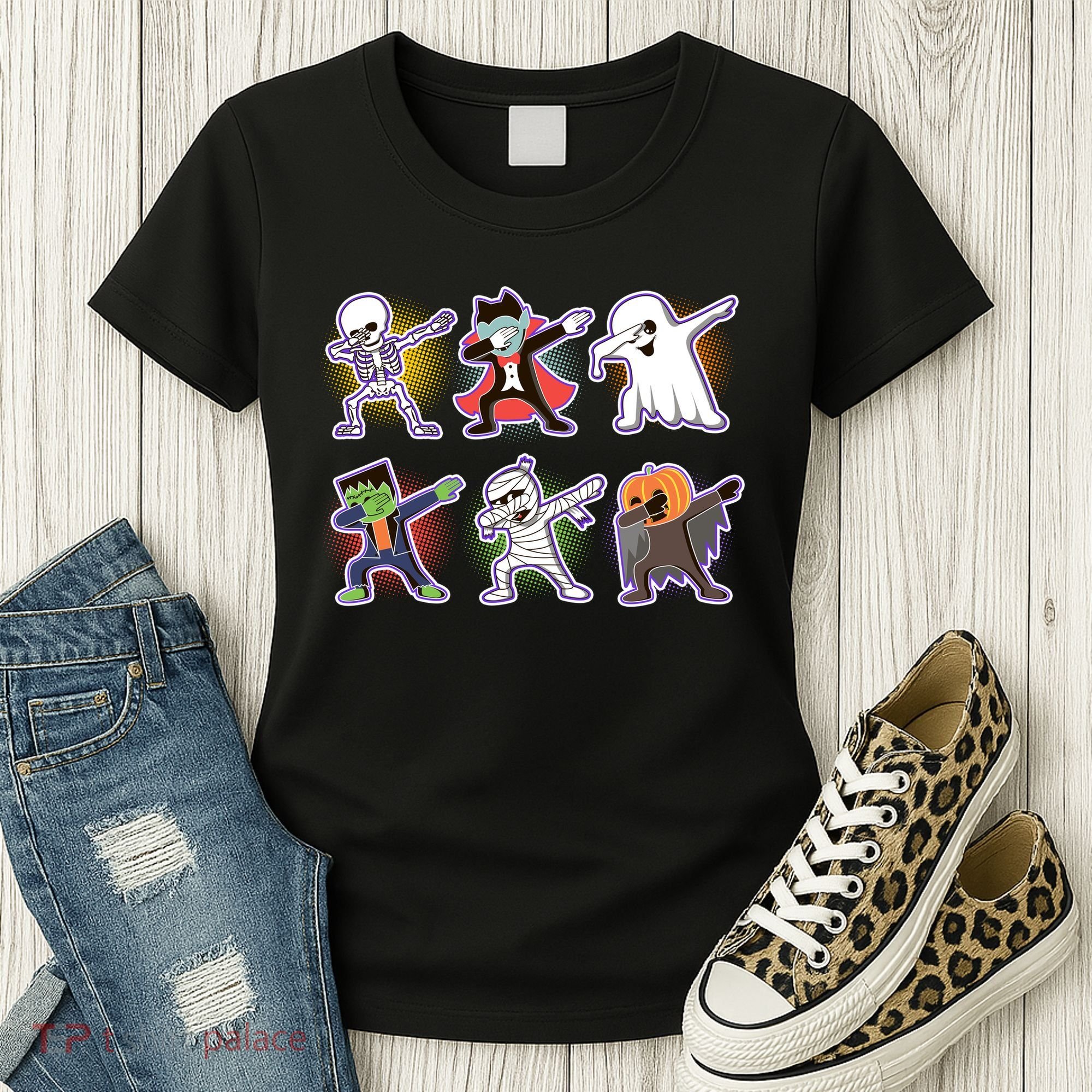 Halloween Cute Funny Dabbing Monsters Women's T-Shirt