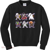 Halloween Cute Funny Dabbing Monsters Kids Sweatshirt thumb 0