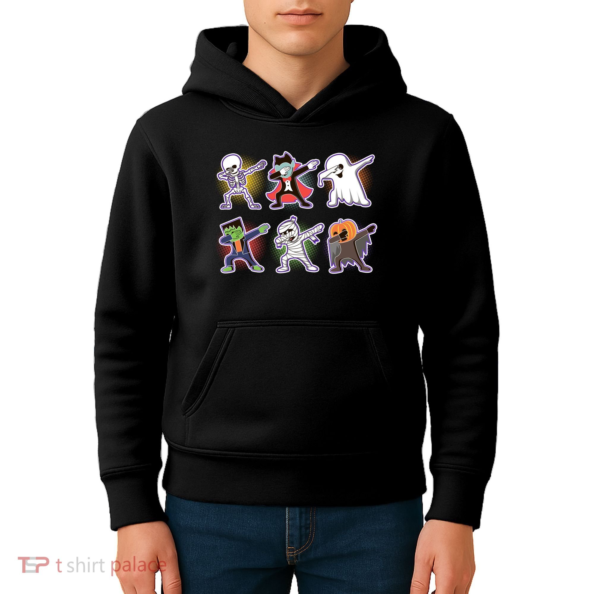 Halloween Cute Funny Dabbing Monsters Kids Hoodie