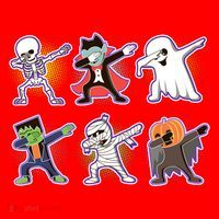 Halloween Cute Funny Dabbing Monsters Santa Hat thumb 1