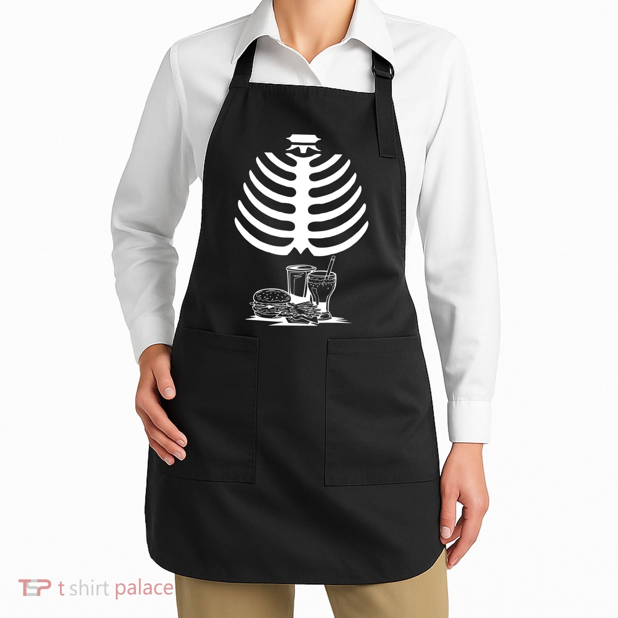 Halloween fast food skeleton Apron