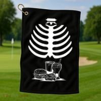 Halloween fast food skeleton Golf Towel thumb 1