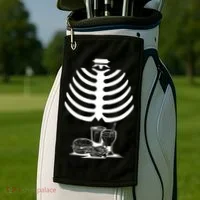 Halloween fast food skeleton Golf Towel thumb 2