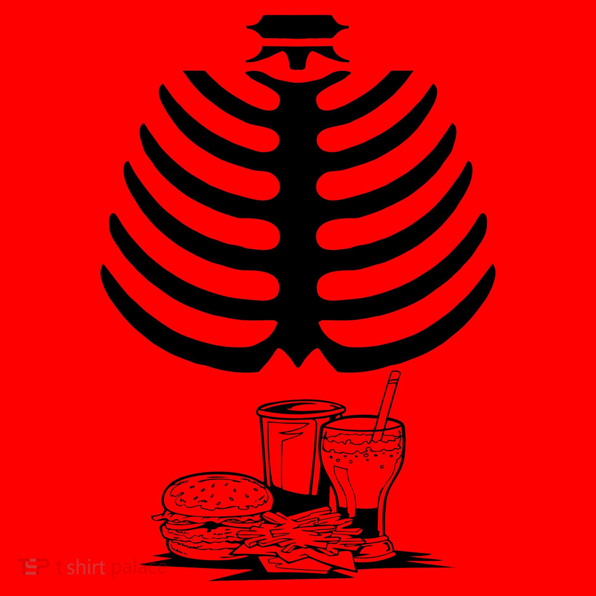 Halloween fast food skeleton Santa Hat