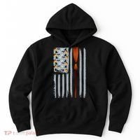 Halloween Flag Witches Broomstick American Flag USA Hoodie thumb 0
