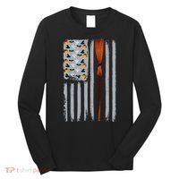 Halloween Flag Witches Broomstick American Flag USA Long Sleeve Shirt thumb 0