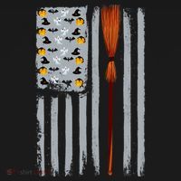 Halloween Flag Witches Broomstick American Flag USA Sweatshirt thumb 3