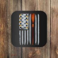 Halloween Flag Witches Broomstick American Flag USA Coaster thumb 0