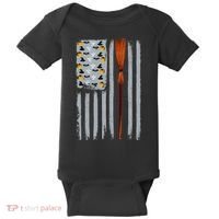 Halloween Flag Witches Broomstick American Flag USA Baby Bodysuit thumb 0