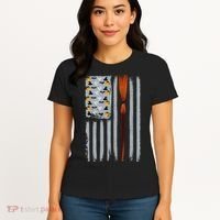 Halloween Flag Witches Broomstick American Flag USA Women's T-Shirt thumb 4