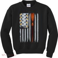 Halloween Flag Witches Broomstick American Flag USA Kids Sweatshirt thumb 0