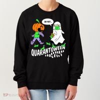 Halloween Funny Quarantoween 6 Feet Pumpkin Ghost Women's Sweatshirt thumb 0