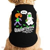Halloween Funny Quarantoween 6 Feet Pumpkin Ghost Doggie Tank thumb 0