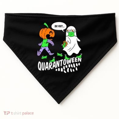 Halloween Funny Quarantoween 6 Feet Pumpkin Ghost USA-Made Doggie Bandana