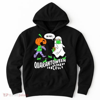 Halloween Funny Quarantoween 6 Feet Pumpkin Ghost Hoodie