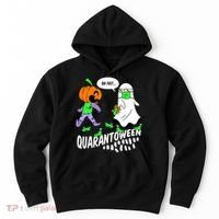 Halloween Funny Quarantoween 6 Feet Pumpkin Ghost Hoodie thumb 0