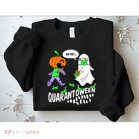 Halloween Funny Quarantoween 6 Feet Pumpkin Ghost Sweatshirt thumb 2