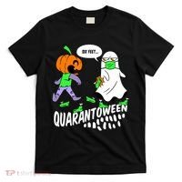 Halloween Funny Quarantoween 6 Feet Pumpkin Ghost T-Shirt thumb 0