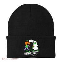 Halloween Funny Quarantoween 6 Feet Pumpkin Ghost Beanie thumb 0