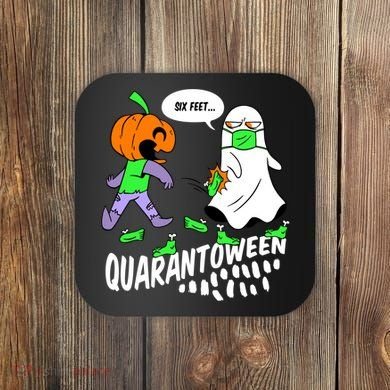 Halloween Funny Quarantoween 6 Feet Pumpkin Ghost Coaster