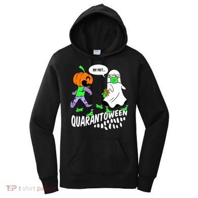 Halloween Funny Quarantoween 6 Feet Pumpkin Ghost Women's Hoodie