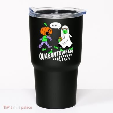 Halloween Funny Quarantoween 6 Feet Pumpkin Ghost Tumbler