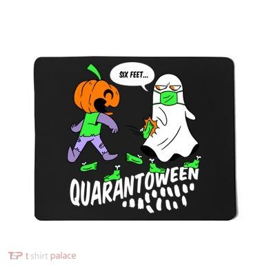 Halloween Funny Quarantoween 6 Feet Pumpkin Ghost Mousepad