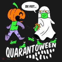 Halloween Funny Quarantoween 6 Feet Pumpkin Ghost Ornament thumb 1