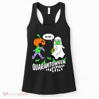 Halloween Funny Quarantoween 6 Feet Pumpkin Ghost Women's Tank Top thumb 0