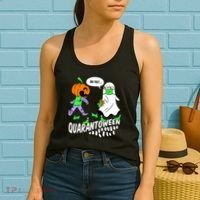 Halloween Funny Quarantoween 6 Feet Pumpkin Ghost Women's Tank Top thumb 2