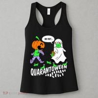 Halloween Funny Quarantoween 6 Feet Pumpkin Ghost Women's Tank Top thumb 3