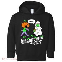 Halloween Funny Quarantoween 6 Feet Pumpkin Ghost Toddler Hoodie thumb 0