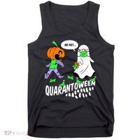 Halloween Funny Quarantoween 6 Feet Pumpkin Ghost Tank Top thumb 0
