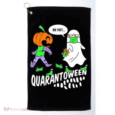 Halloween Funny Quarantoween 6 Feet Pumpkin Ghost Golf Towel