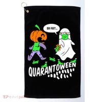 Halloween Funny Quarantoween 6 Feet Pumpkin Ghost Golf Towel thumb 0