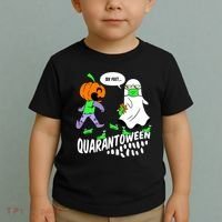 Halloween Funny Quarantoween 6 Feet Pumpkin Ghost Toddler T-Shirt thumb 2