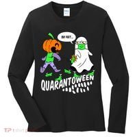 Halloween Funny Quarantoween 6 Feet Pumpkin Ghost Women's Long Sleeve Shirt thumb 0