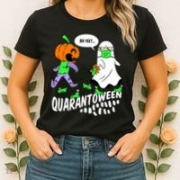 Halloween Funny Quarantoween 6 Feet Pumpkin Ghost Women's T-Shirt thumb 2