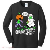 Halloween Funny Quarantoween 6 Feet Pumpkin Ghost Kids Long Sleeve Shirt thumb 0