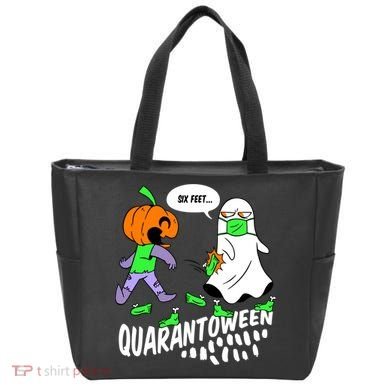 Halloween Funny Quarantoween 6 Feet Pumpkin Ghost Tote Bag