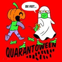 Halloween Funny Quarantoween 6 Feet Pumpkin Ghost Santa Hat thumb 1