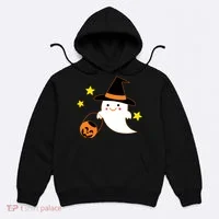 Halloween Ghost Kawaii Trick or Treating Pumpkin Hoodie thumb 0