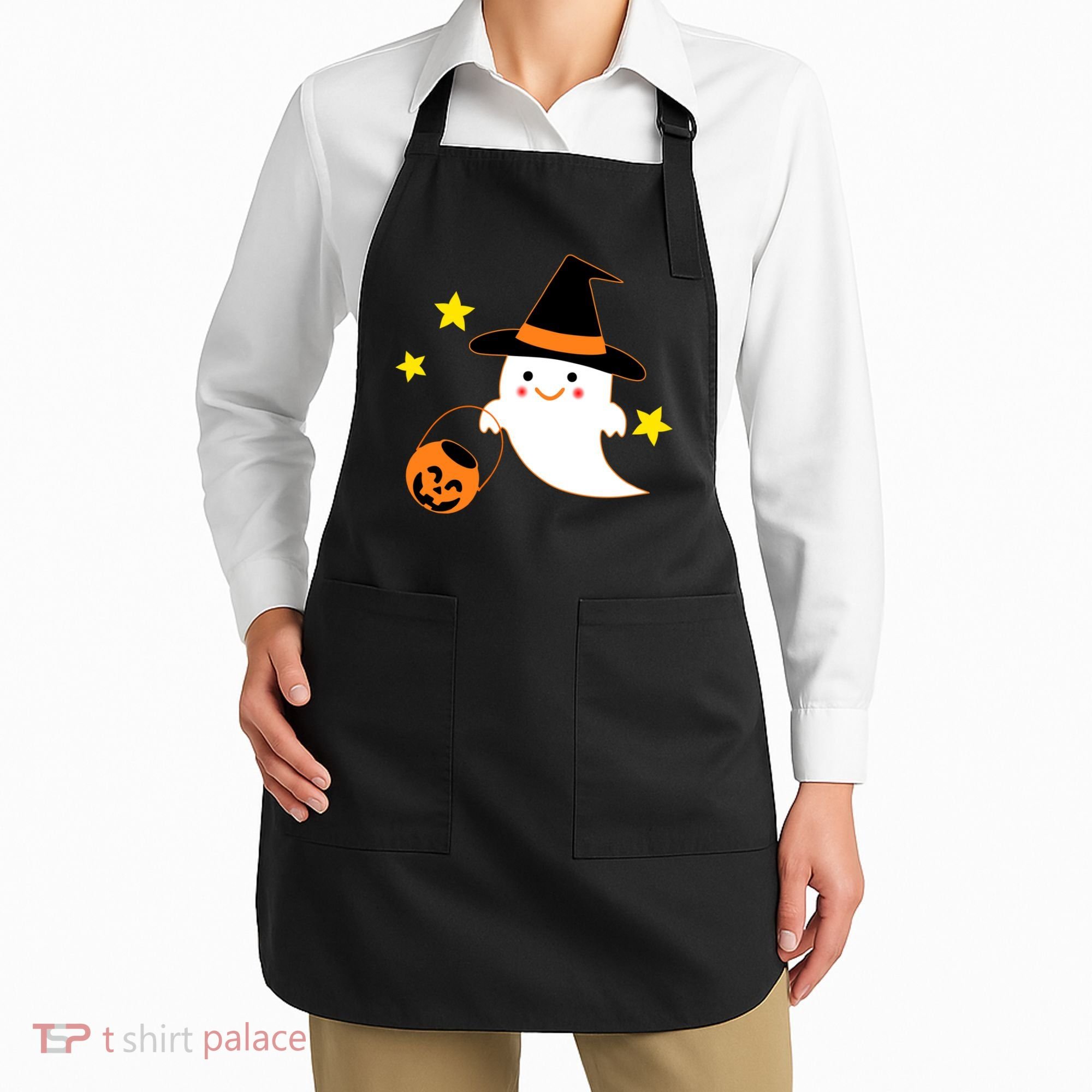 Halloween Ghost Kawaii Trick or Treating Pumpkin Apron