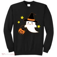 Halloween Ghost Kawaii Trick or Treating Pumpkin Sweatshirt thumb 0
