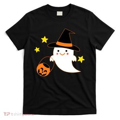 Halloween Ghost Kawaii Trick or Treating Pumpkin T-Shirt