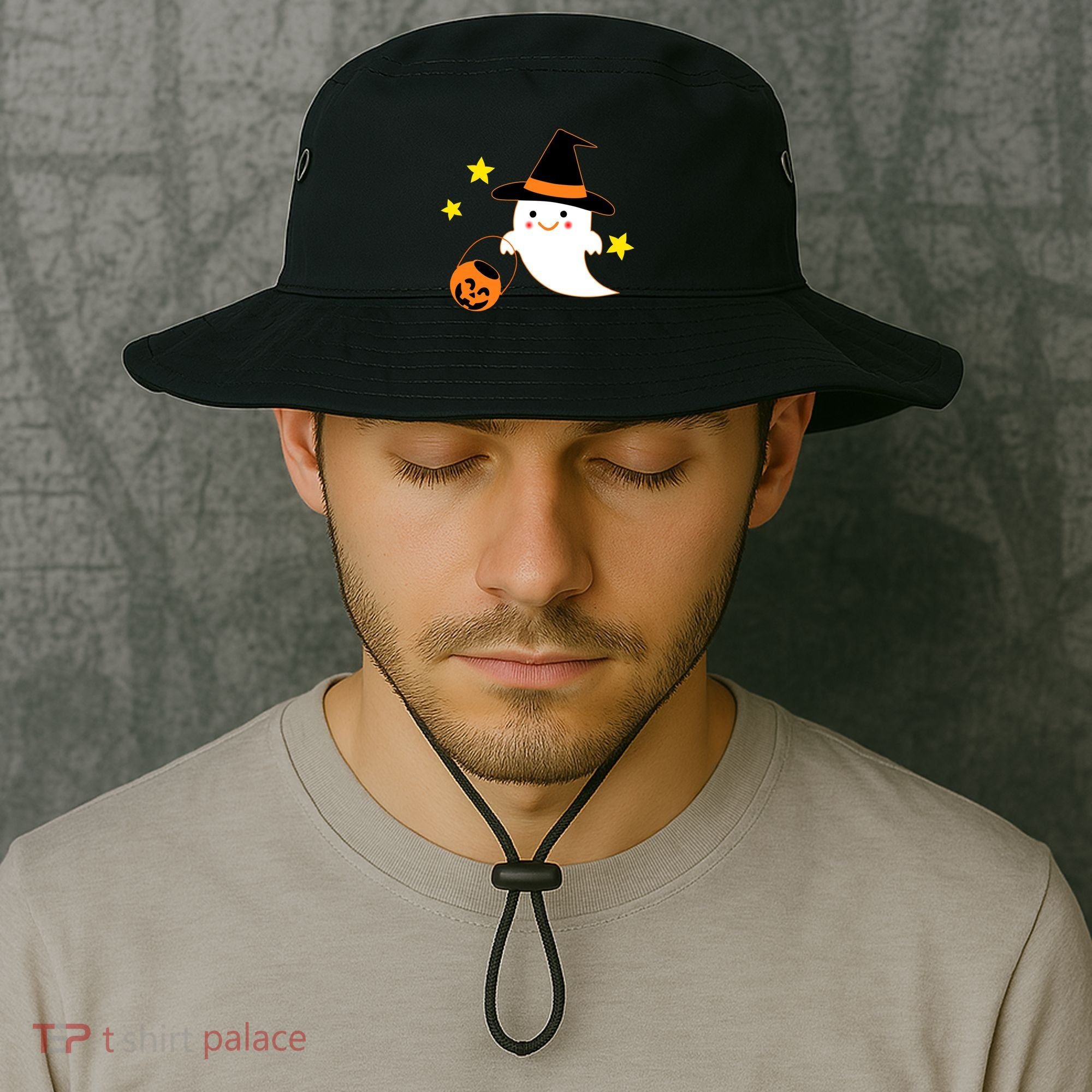 Halloween Ghost Kawaii Trick or Treating Pumpkin Bucket Hat