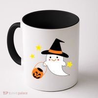 Halloween Ghost Kawaii Trick or Treating Pumpkin Coffee Mug thumb 0