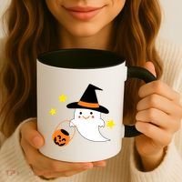 Halloween Ghost Kawaii Trick or Treating Pumpkin Coffee Mug thumb 3